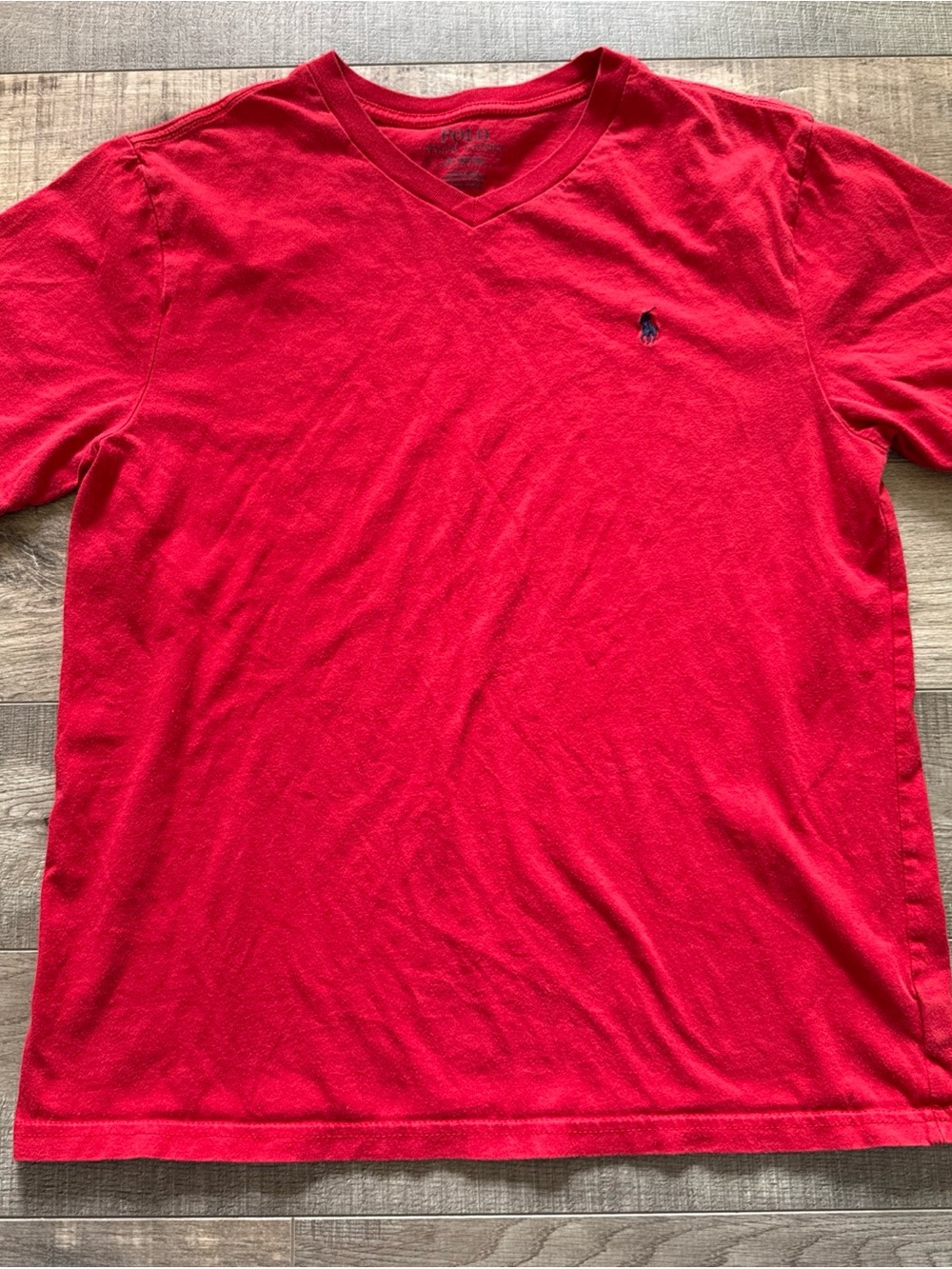 Polo by Ralph Lauren boys large 14-16 Red V-Neck Polo Tee